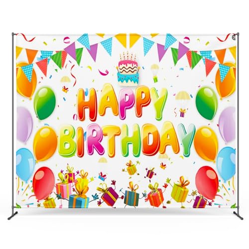 Zink Birthday Photo Backdrop - Wrinkle-Free 4.5 Ft x 6 Ft Photo Studio Backdrop with Happy Birthday Text