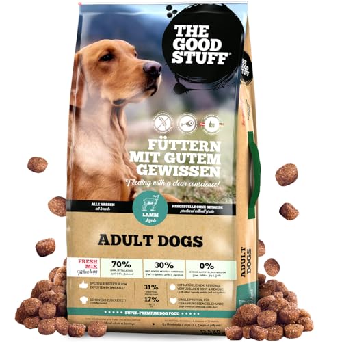 The GOODSTUFF Lamm (Adult) 12,5 kg | Hochwertiges Hundetrockenfutter getreidefrei | Mit frischem Lammfleisch | Hundefutter trocken für ausgewachsene Hunde | ausgewogenes Trockenfutter für Hunde