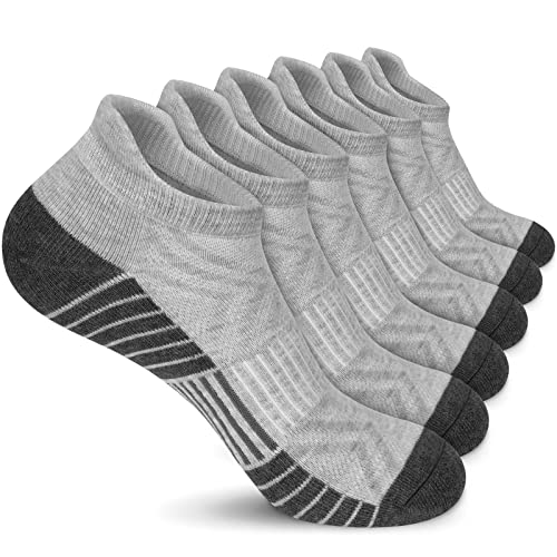 Aganear Athletic Running Socks, Sports Socks for Men Women, Cushioned Breathable Ankle Socks with Arch Support, 6 Pairs