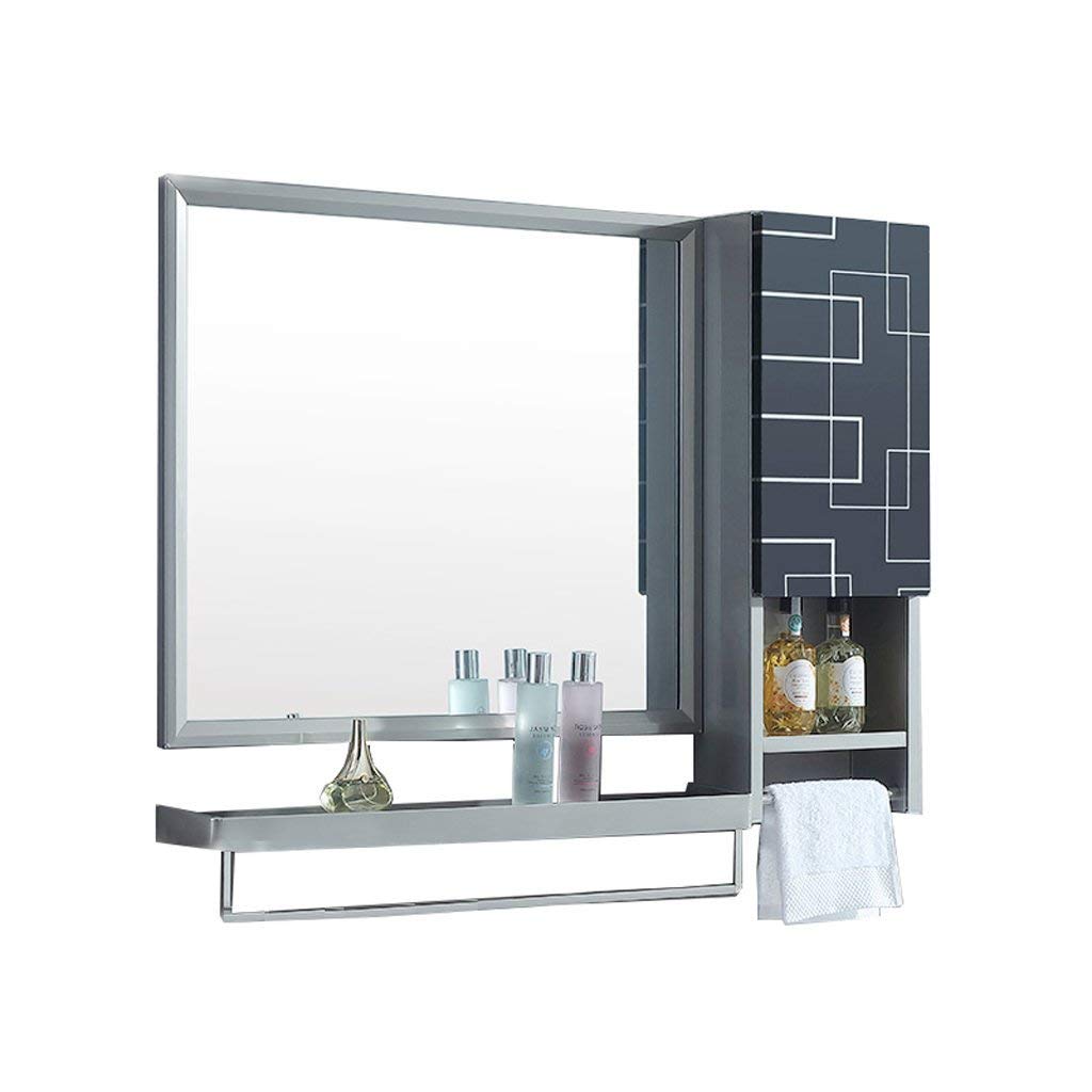 TYUHDUYUR Stainless Steel Bathroom Side Cabinet Wall-Mounted Washable Vanity Mirror Cabinet with Shelves (Color : #1)