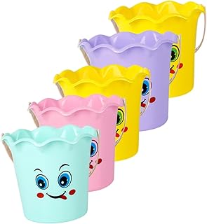 BIUDECO Beach Buckets 5Pcs Beach Bucket Toy Toys Sand Bucket Lightweight Buckets Sand Pails Macaron Multi-Purpose Barrel Beach Pails