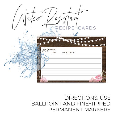 Wood And Lights Rustic Recipe Cards From Dashleigh, 48 Cards, 4X6 Inches, Water-Resistant #TOP2