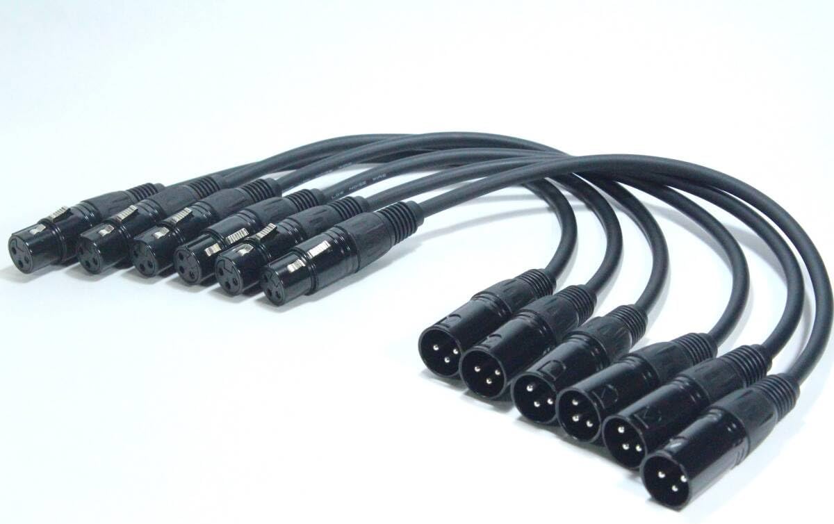 XLRケーブル 6本セット CANARE L-4E6AT1m XLRオス - XLRメス カナレ 立ち上げ オーディオ マイク バラ