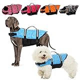 Dog Life Preserver, Dog Life Vest for Swimming Beach Boating Dog Life Jacket with High Buoyancy Dog Flotation Vest for Small/Medium/Large Dogs (Bluebone, XXS)