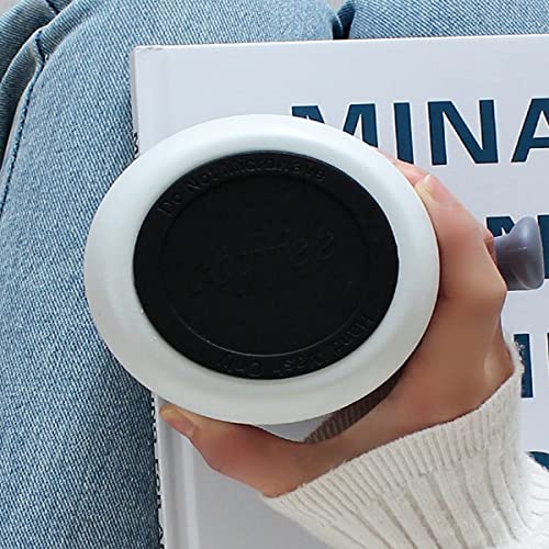Image of Insulated Coffee Mug with Lid Travel Hot and Cold Coffee Mug with Spoon Double Wall Vacuum Insulated Stainless Steel Mug for Daily Drinks | BPA Free | (White)