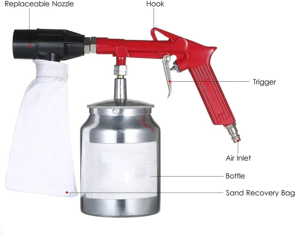 Airbrush Kit Paint Sprayer Mini Hand-held Sand Blasting Machine Spot Sandblaster Sand-Blasting Airbrush Kit for Nail Art, Makeup, Painting, and Cake Decorati