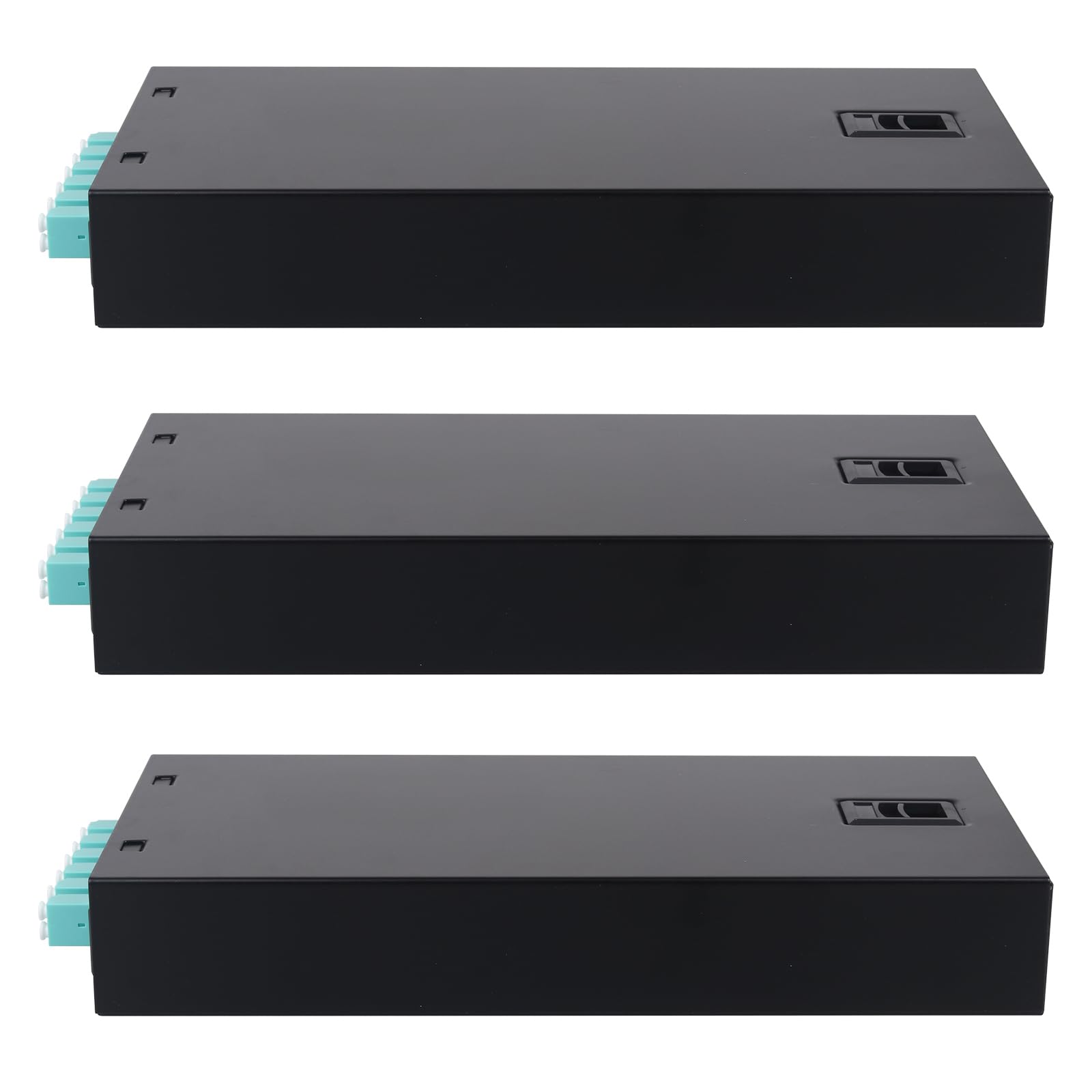 LC-OM3 LC-OM3 Lot de 3 boîtiers muraux en fibre optique 6 ports duplex 12 ports avec bobine multimode LC-OM3 (comprend 1,2 m Pigtail et 6 coupleurs)