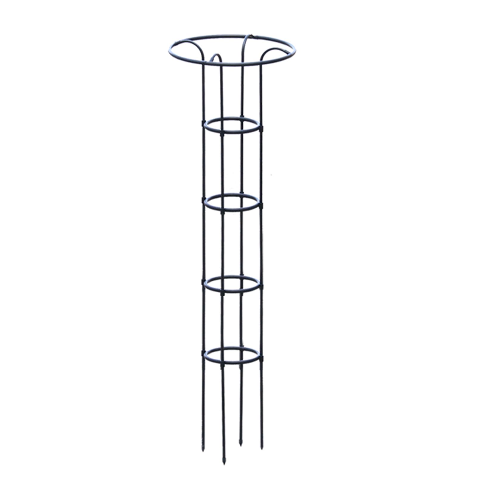 Obélisque de treillis de jardin noir pour plantes grimpantes – 121,9 x 406,4 cm – Support extérieur pour vignes et fleurs – Support haut pour plantes grimpantes – Décoration de jardinage