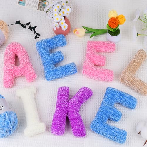 Image of Aeelike 3 Pack Chenille Yarn,Soft Polyester,Each 100g /10.5oz 197yds,Cream | 4 Medium Velvet Yarn,Easy for Beginners Crocheting Animal,with How to See Stitchs Tutorial Video,Ideal Crochet Craft Gift