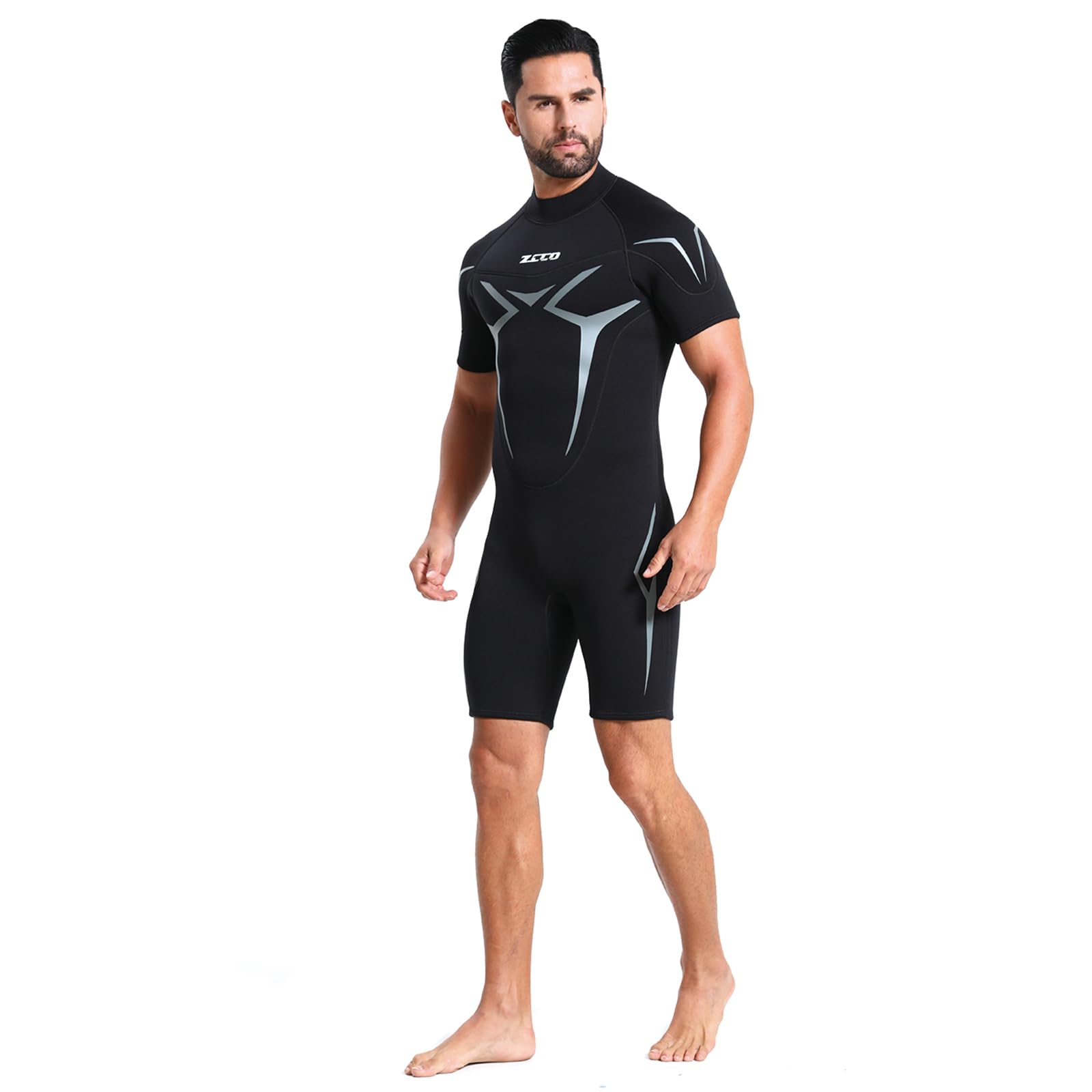 ZCCO Muta corta da uomo e donna, 3 mm, in neoprene, con cerniera posteriore, per surf, nuoto, stand up paddleboard, canoa, kayak, sport acquatici