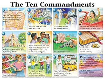 Wall Chart The Ten Commandments Illustrated Wall Chart for Kids Book