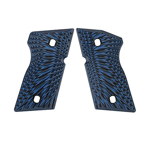 Cool Hand G10 Grips For Cz 2075 Rami, Sunburst Texture, Blue/Black #TOP6
