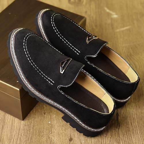 Image of Coramtty Men's Dress Loafers Classic Comfort Vintage Suede Slip On Business Work Driving Walking Casual Shoes