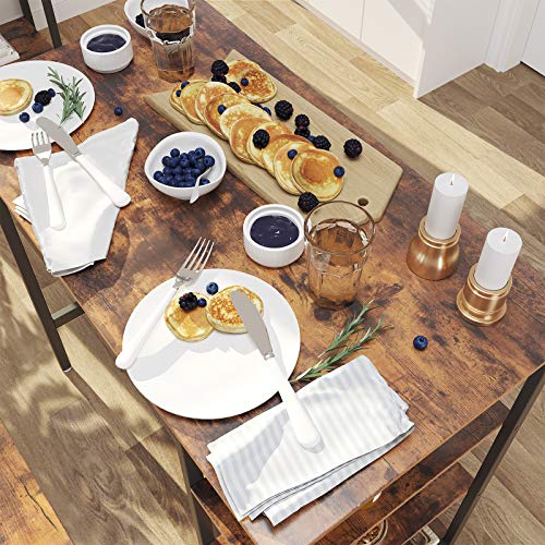 image for VASAGLE ALINRU Bar Table, High Dining Table with 3 Storage Shelves, Co