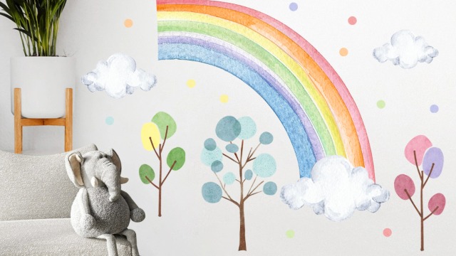 Vinilos de Arcoíris en Acuarela para Decoración Infantil miniatura 7