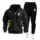MAUXpIAO Hombres/mujeres Rěǎī-Mǎdrid algodón sudadera con capucha pantalones traje ropa deportiva clásica ropa casual para correr gimnasio/a3/L
