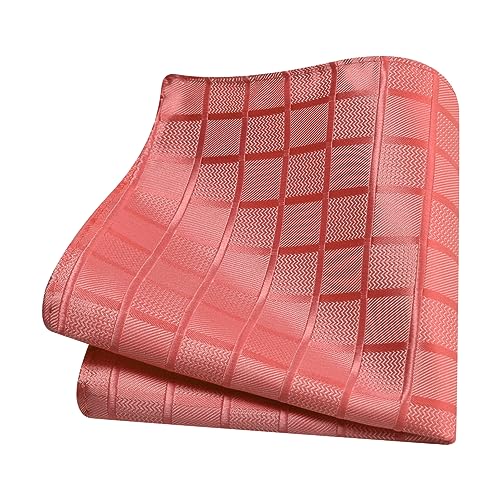 Image of GUSLESON 3.15 inch(8cm) Mens Tie and Lapel Pin Plaid Checkered Necktie Hankerchief Cufflinks Set for Men