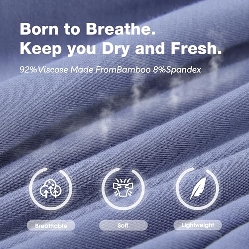 Image of BAMBOO COOL Men's Ultra Breathable Underwear,No Riding Up Boxer Briefs with ComfortFlexible Waistband,Multipack