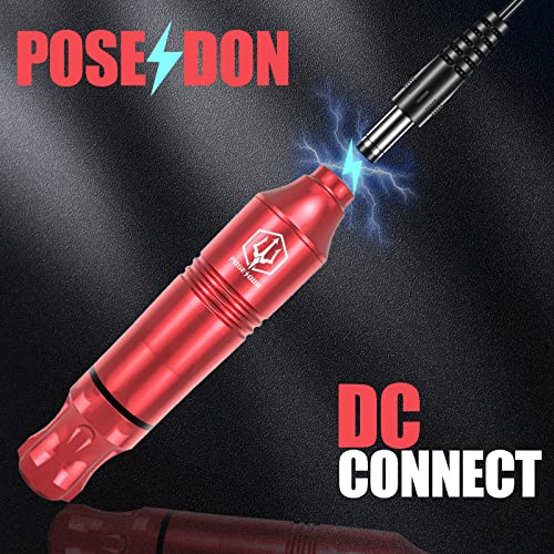 POSEIDON Rotary Tattoo Pen Kit for Beginners & Artists - Complete Tattoo Machine Set with Power Supply/20 Cartridge Needles/6 Ink Colors/Foot Pedal (TK019) - Image 6