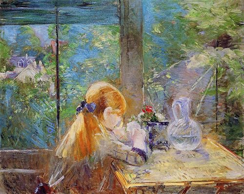 Tableau Toile Berthe Morisot Fille Cheveux Rouges Décoration Murale 60x90cm