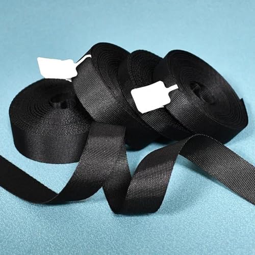 Sangle en Nylon Noir de 5 mètres, Largeur 10-100 mm, pour Sangles de Sacs, Ceintures, Colliers pour Animaux, Sangles de bâches, galons de Couture,Noir,100mm – vue 3