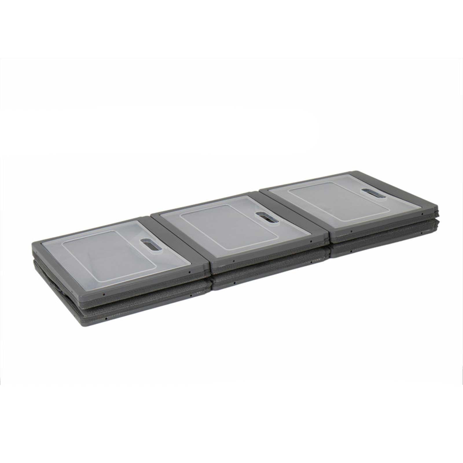 Armario plegable para camping con 3 compartimentos, 30 x 40 x 75 cm, color gris