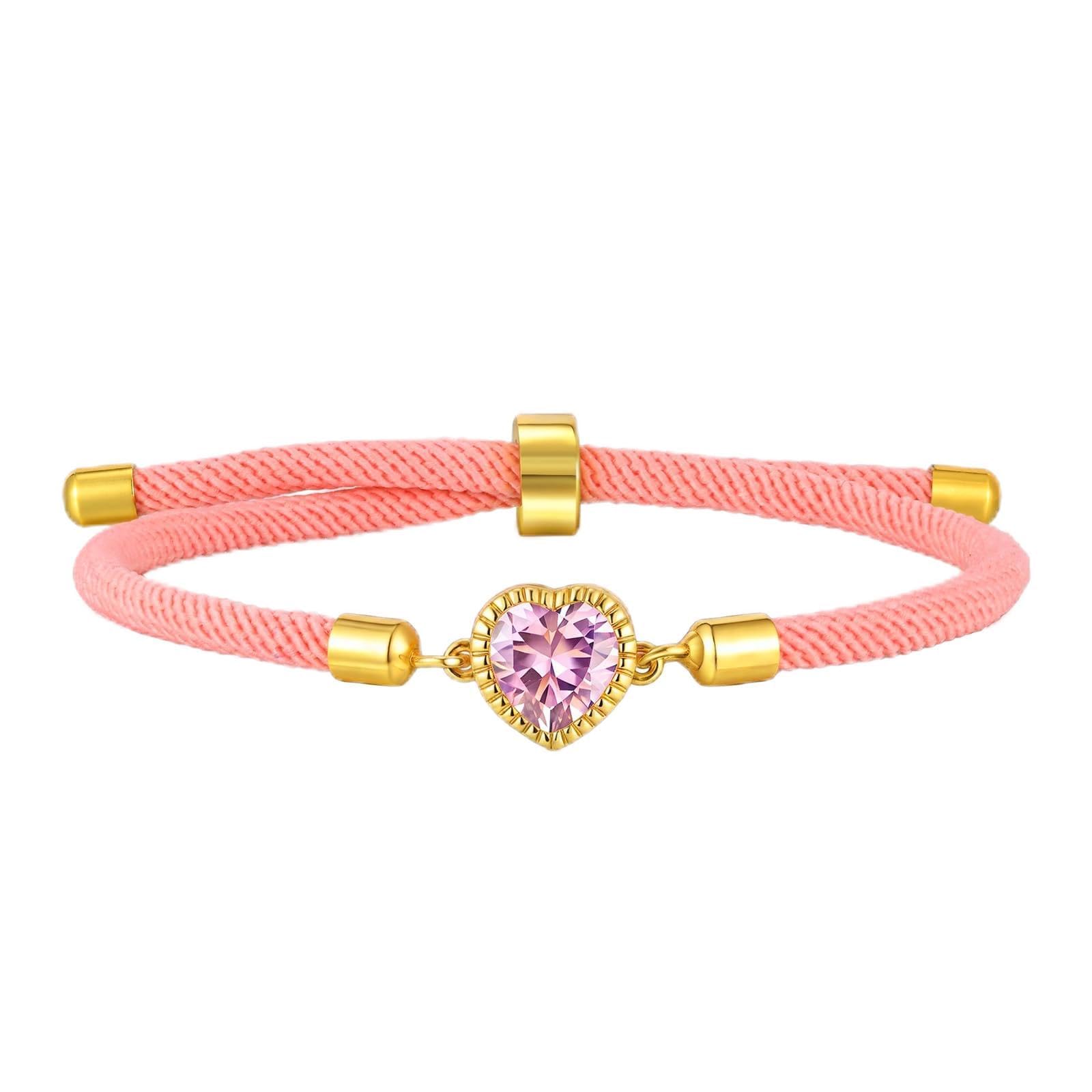 Gamtic Herz Armband Damen Freundschaft Armband - Handgefertigte Verstellbare Seil Geflochtene Armbänder Glücksarmband Freundschaftsarmband Weihnachten Geburtstag Geschenk für Frauen und Mädchen