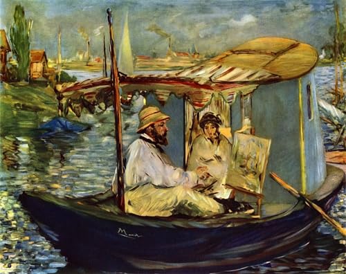 Tableau la barque d'Edouard Manet pour habiller un mur blanc avec une toile de maitre