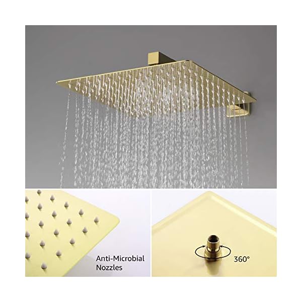 KOJOX Shower System with High Pressure Rain Shower Head, Handheld Shower head, Shower Combo Set Wall Mounted Shower Faucet Rough-in Valve and Trim Kit - Image 3