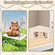 Zuxbolf Hamsterhaus aus Holz 22.5x18x7.8cm Meerschweinchenhaus Kaninchenhaus Hamster Haus Nagelfrei Meerschweinchen Versteck mit Schaukel Hamster Zubehör für Zwerghamster, Rennmäuse, Degus, Kleintiere