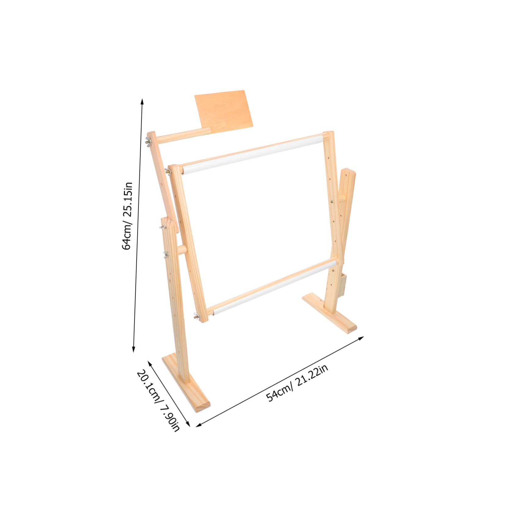 Bastidor de Bordado de Madera Ajustable y Giratorio 360° | 1 Juego, Tono Beige, Diseño de Altura Regulable, para Aro de Punto de Cruz en Estudios y Talleres