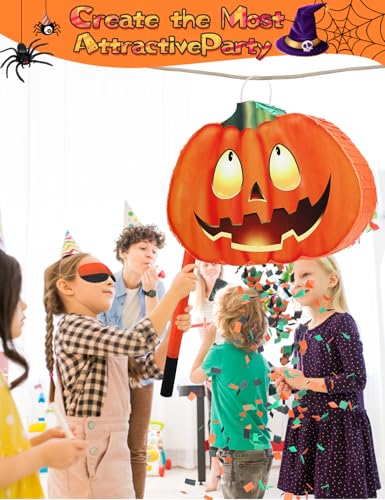 Pardecor PUMPKIN001 Halloween Pumpkin Piñata - 74Pc Set: Complete Party Game thumb #4