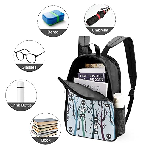 Personalized City Backpacks Teens Daily Bag Skeletons Woods Printed Casual Daypack Rucksack3