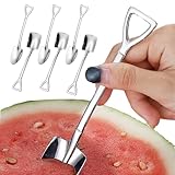 Schaufelslöffel 6pcs flache und spitze Eislöffel Edelstahl Gelato Spiegel poliert wiederverwendbares Waschwert für Dessert Wassermelone ...