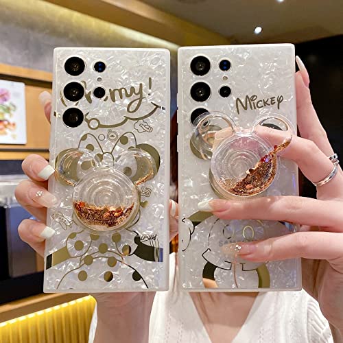 Doiodu Cartoon Case For Samsung Galaxy S22 6.1" With Hd Screen Protector, Minnie Mouse With Quicksand Cell Phone Holder Strap Soft Tpu Shockproof Protective For Girls Women #TOP5