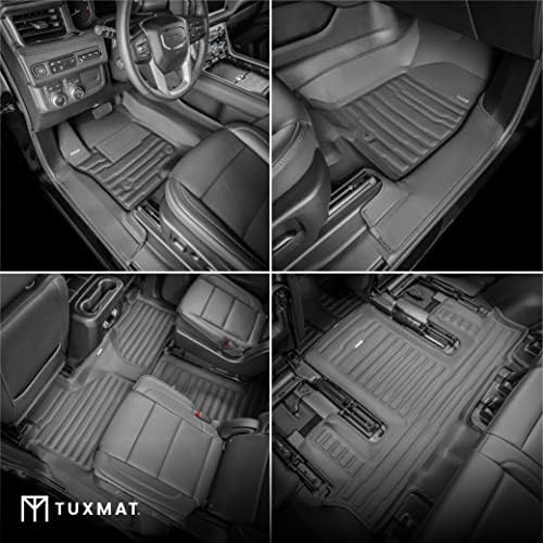 TuxMat Custom Floor Mats for GMC Yukon 7-Seater 2021-2026 - Laser Measured Max Coverage Full Set 1st-3rd Rows
