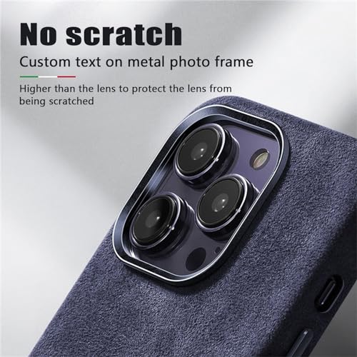 Coque iPhone 15 Pro Max daim Alcantara compatible MagSafe protection violette