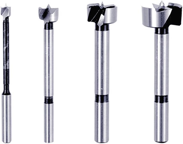 Diablo's High-Speed Steel Forstner Bit Drill Set - Ideal for All Types of Wood - 1/4" to 1" Diameter, 1/4" to 3/8" Shank, 3-1/2" Length, 4 Pieces - FB-104