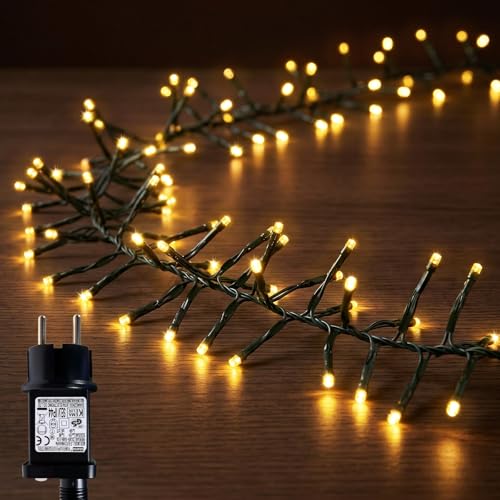 ZCLIKEU LED Lichterkette Außen 8m 400LED Büschellichterkette mit Stecker...