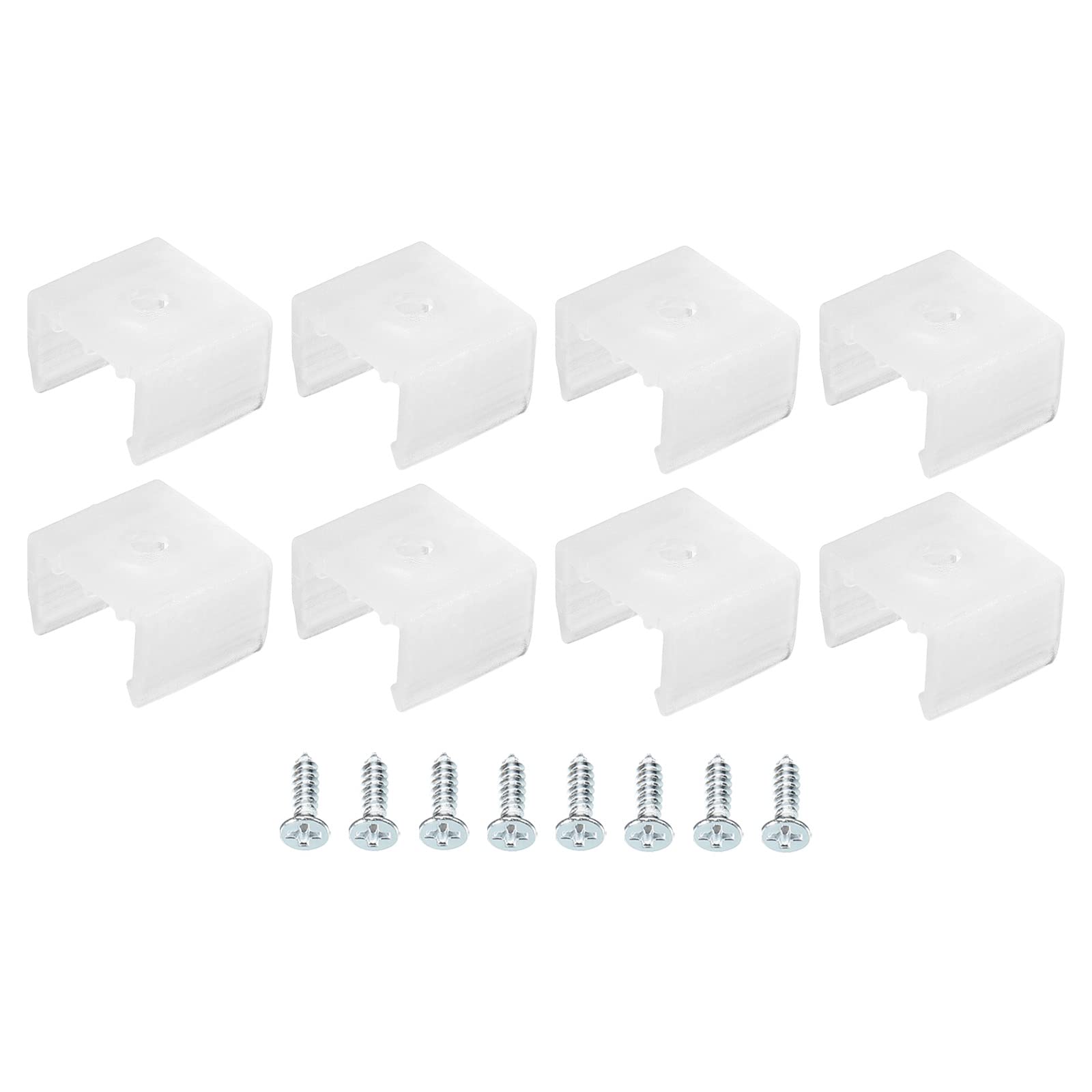 MECCANIXITY Waterproof LED Strip Mounting Clips Holder Mounting Bracket Support Fixing Clamps Fit 12mm to 14mm Silicone LED Strip Lighting, Translucent Pack of 80