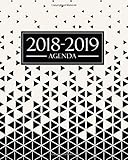  Agenda 2018-2019: 1 de septiembre, 2018 - 31 de agosto, 2019: 190 x 235 mm : Agenda 2018-2019 semana vista español : 160 g/m² : Agenda semanal 12 meses: Triángulos abstractos en blanco y negro