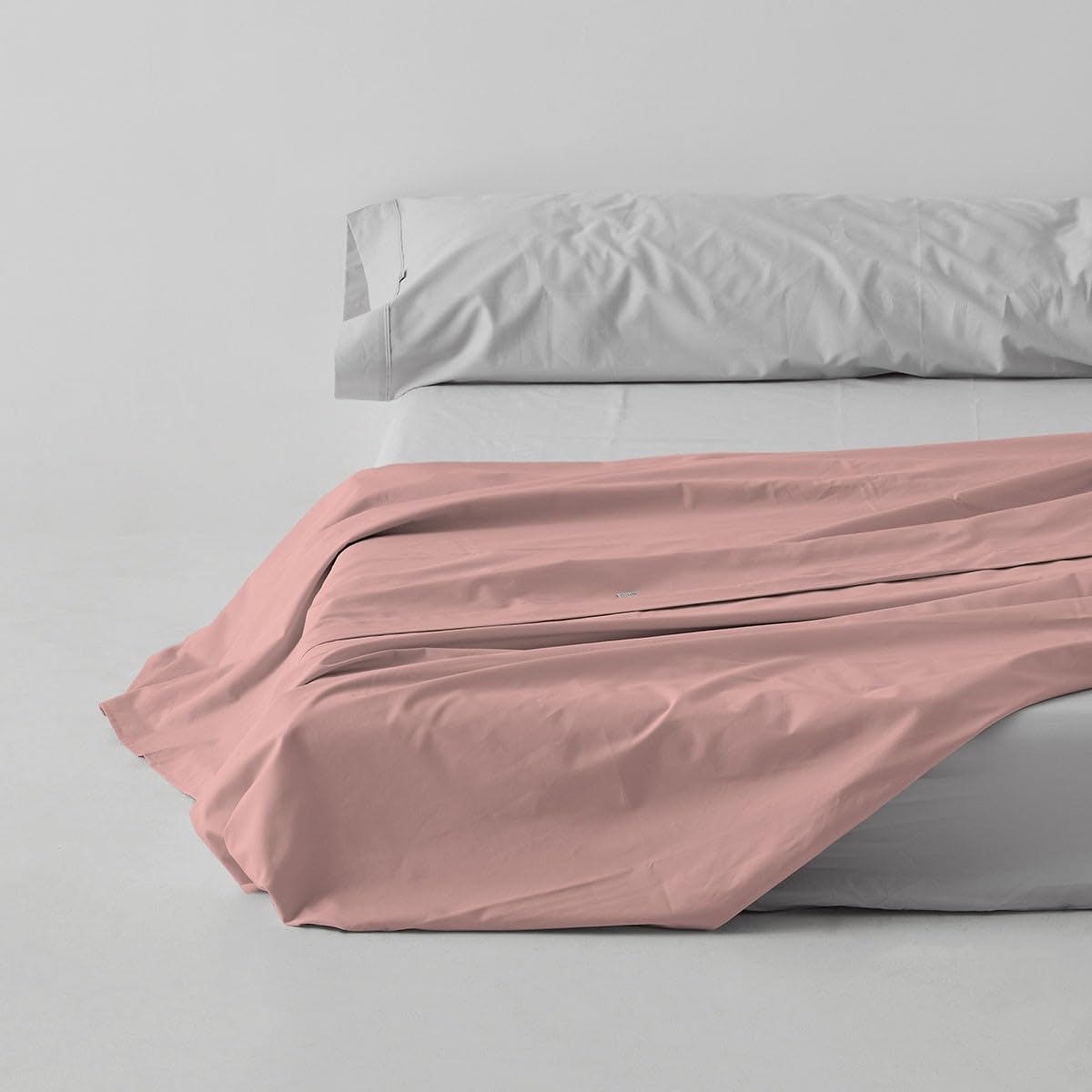 Drap plat nude pour lit 105 cm drap supérieur uni en coton doux