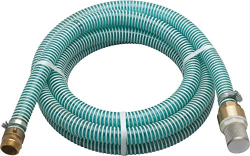 Meister Saugschlauch-Garnitur 25,4 mm (1 Zoll) - 4 m Länge - Messing-Armaturen & Rückschlagventil - Für Gartenpumpen, Sauganlagen & Hauswasserwerke - Vakuumfest & Formstabil / Ansauggarnitur / 9920650