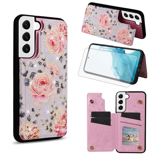 Protège écran verre et coque portefeuille Samsung S22 5G anti rayures