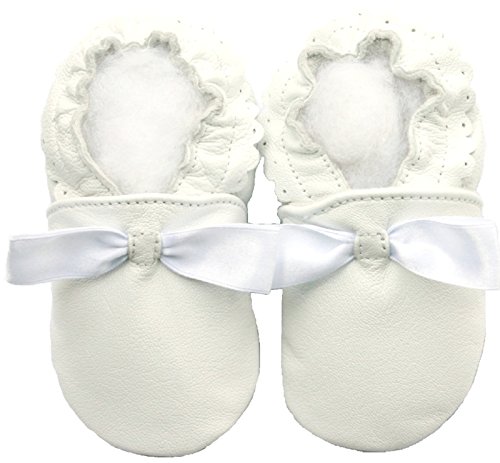 Leather Baby Soft Sole Shoes Boy Girl Infant Children Kid Toddler Crib First Walk Gift Party White (12-18month, White)