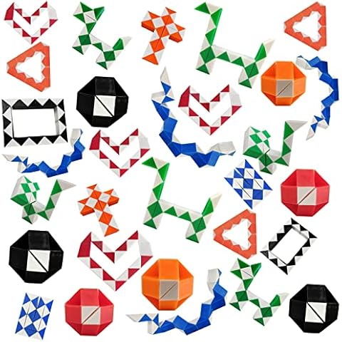 30 Pcs 24 Blocks Magic Snake Speed Cube for Party Favors, Twisting Educational Mini Fidget Bulk Toys for Goodie Bag Stocking Stuffers Classroom Prizes,Birthday for Kids Cover