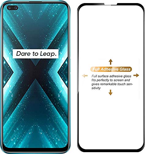 Image of Screen Protector for Realme X3 (Black) Tempered Glass Edge-to-Edge 6D Screen Guard With Installation Kit
