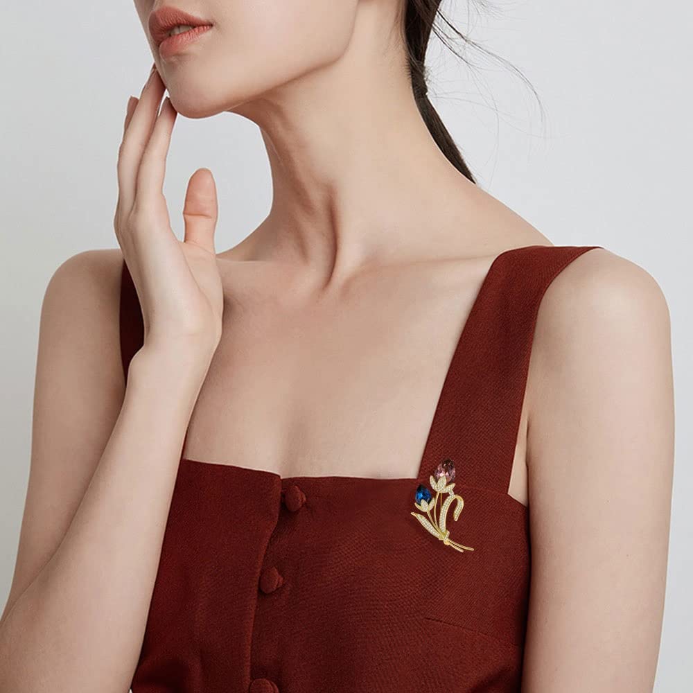 Spilla Spilla a Tulipano di Lusso di Fascia Alta personalità Creativa Spilla Abito Colletto Spilla Decorazione Accessori Moda Spille per Le Donne