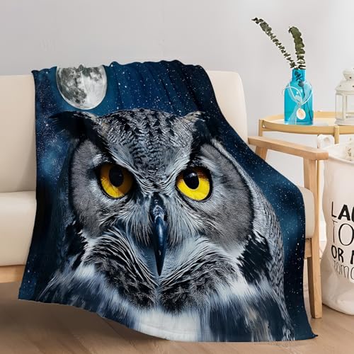 XCQHZYQ Kuscheldecke für Kinder Mond Sternenhimmel Eule 200x200 cm Decke Fleecedecke Sofadecke Kinderdecke, Superweiche Flanell Wohndecke Geschenke für Jungen Mädchen – Bild 6