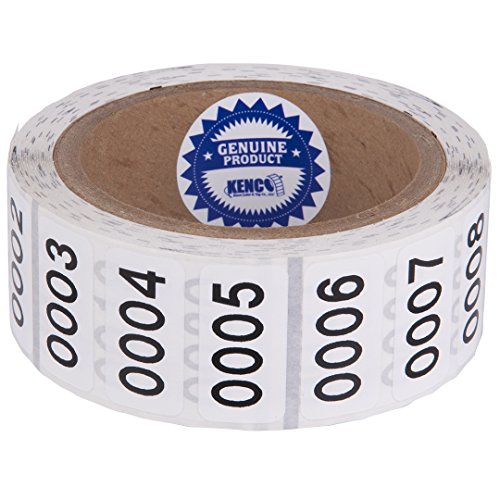 Consecutively Numbered Labels. Measure: 1.5" X 0.75" Paper Material (Various Number Sequences Available) (0001-1000) #TOP1
